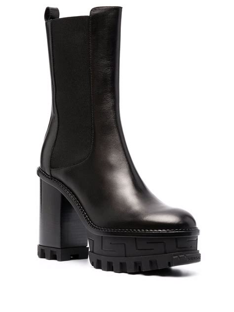 versace greca embossed platform boots|Versace Greca Lug.